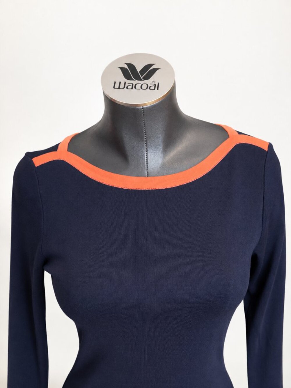 Gap The Bowery Super Soft Boatneck Top Size S Navy Blue Coral Trim NWT - Picture 2 of 9